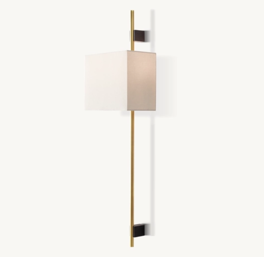 VELA ROUND BAR SCONCE - RECTANGULAR SHADE