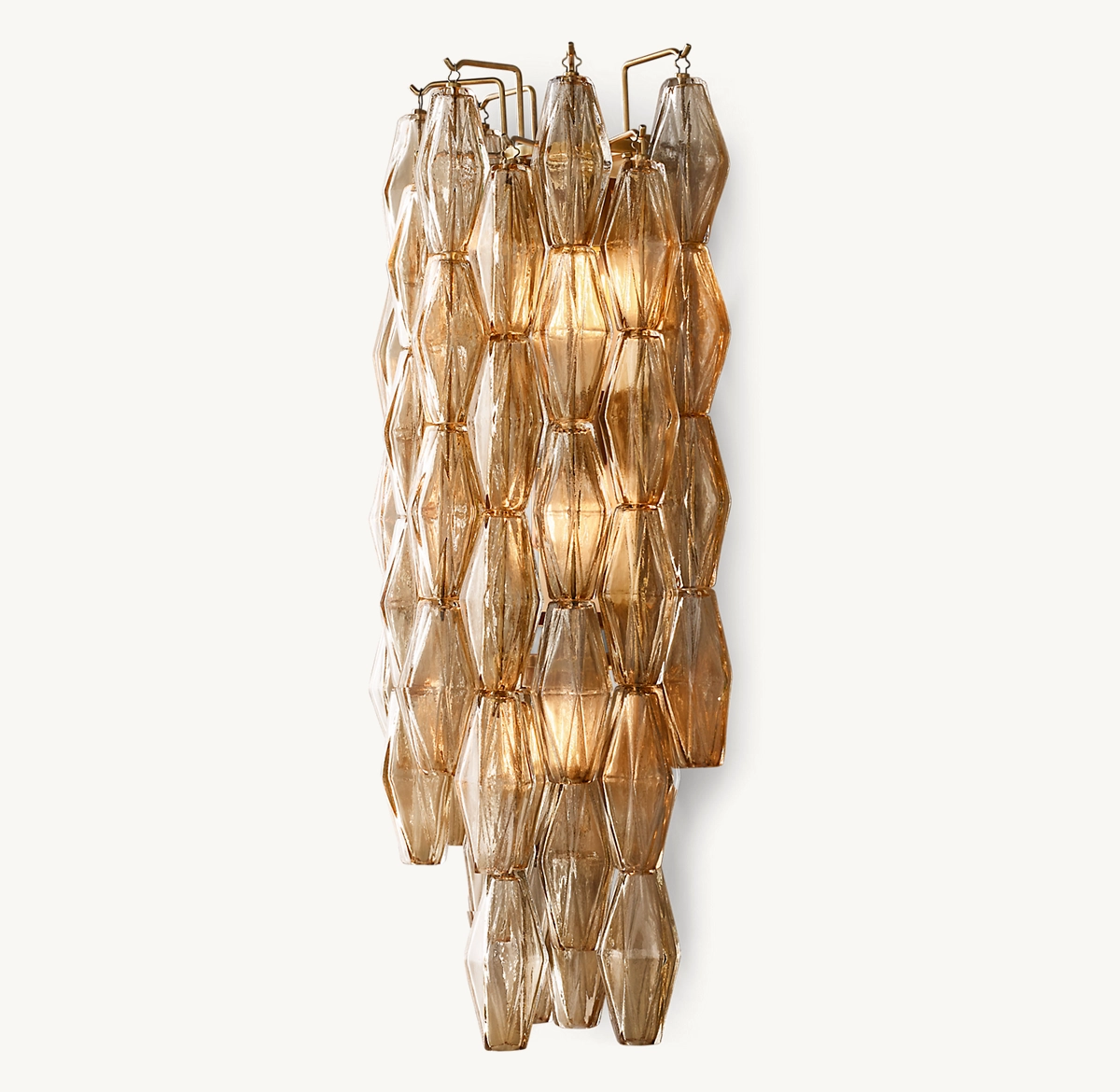 CHIARA CLEAR GLASS GRAND SCONCE - Lacquered Burnished Brass