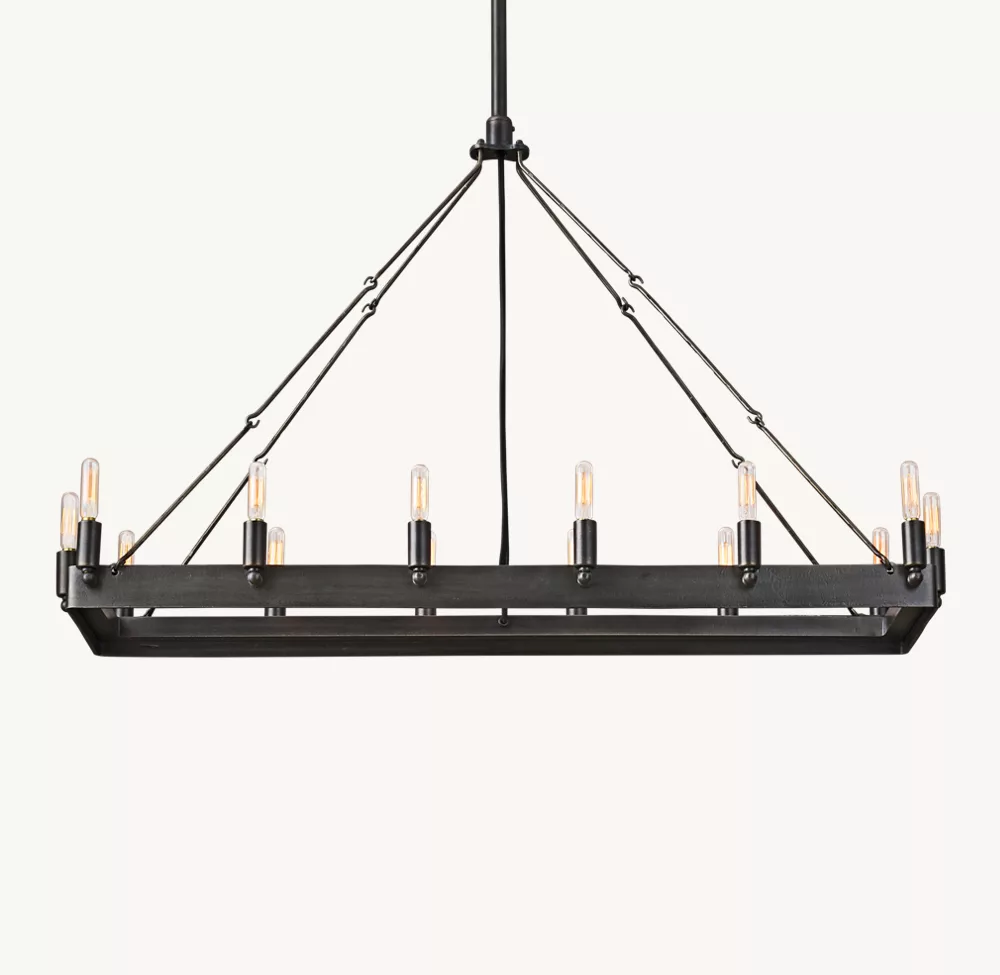CAMINO VINTAGE FILAMENT RECTANGULAR CHANDELIER 41
