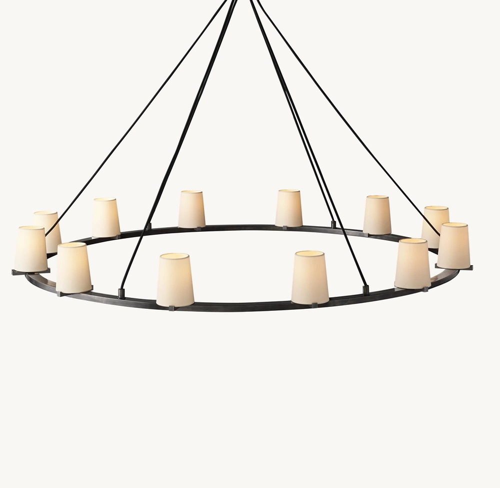 PAUILLAC FABRIC SHADE ROUND CHANDELIER 60