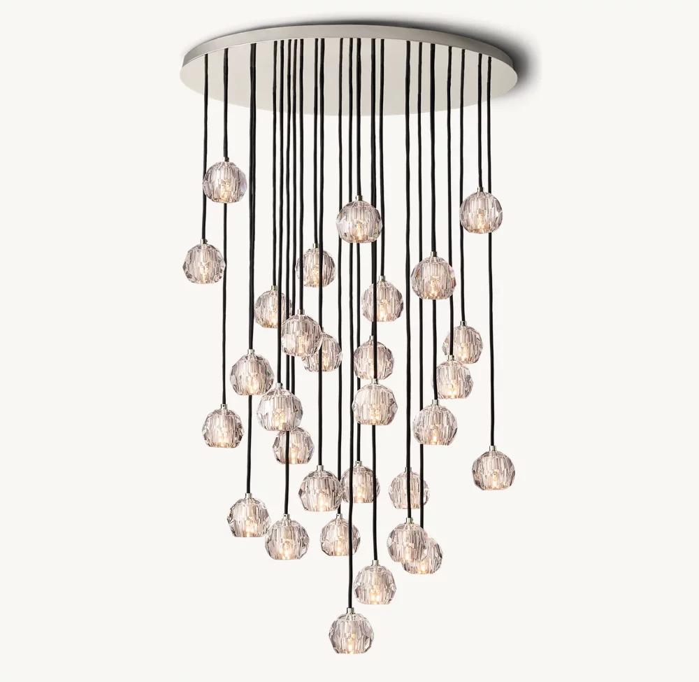 BOULE DE CRISTAL CLEAR GLASS ROUND CLUSTER CHANDELIER 40