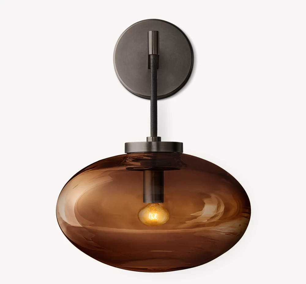 CABRETTE AMBER GLASS SCONCE - Image 4
