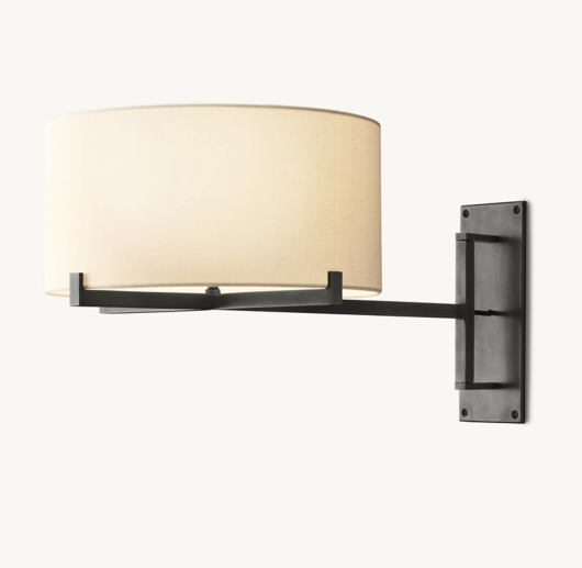 PAUILLAC DRUM SHADE SWING-ARM SCONCE