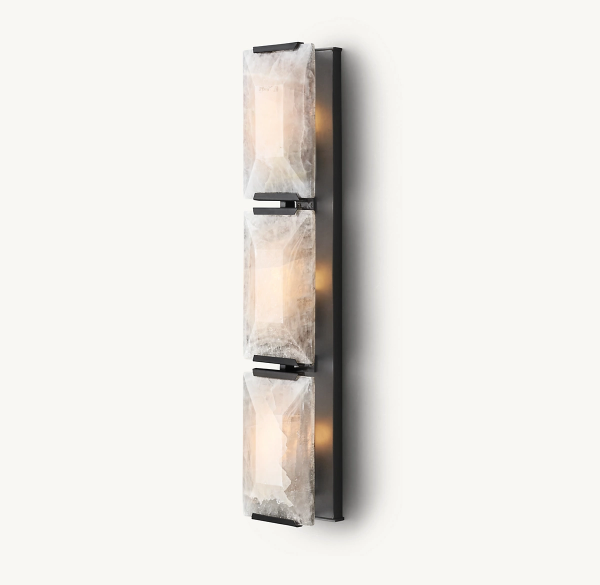 HARLOW CALCITE TRIPLE SCONCE - Iron