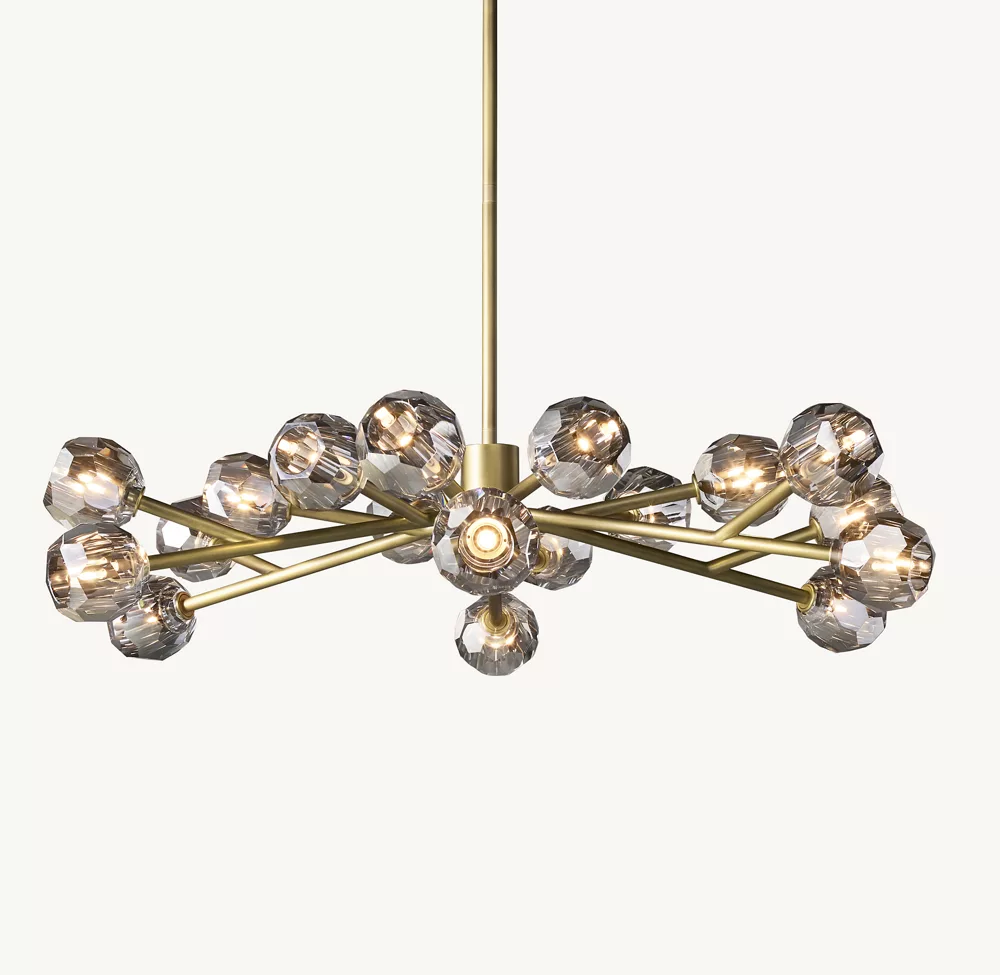 BOULE DE CRISTAL SMOKE GLASS ROUND CHANDELIER 48