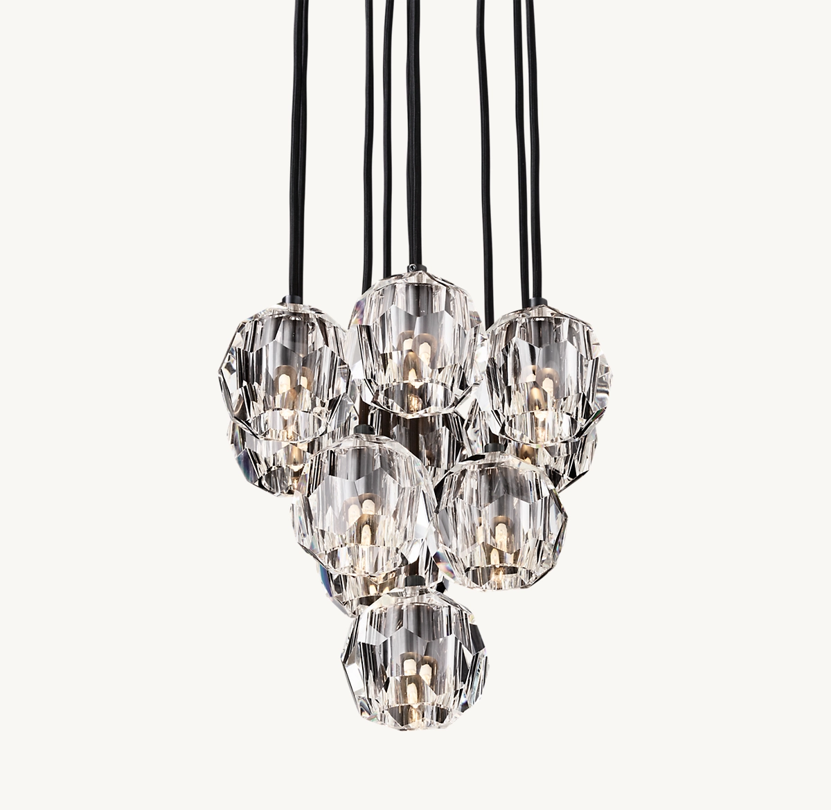 BOULE DE CRISTAL CLEAR GLASS ROUND CLUSTER CHANDELIER 14
