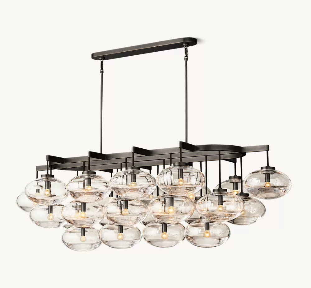 CABRETTE CLEAR GLASS LINEAR CHANDELIER 72