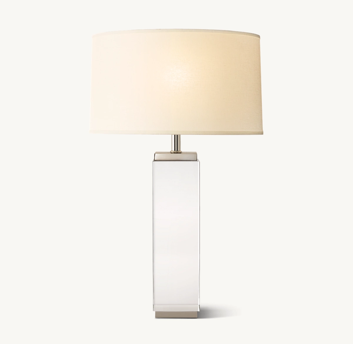 SQUARE COLUMN CRYSTAL TABLE LAMP - Polished Nickel