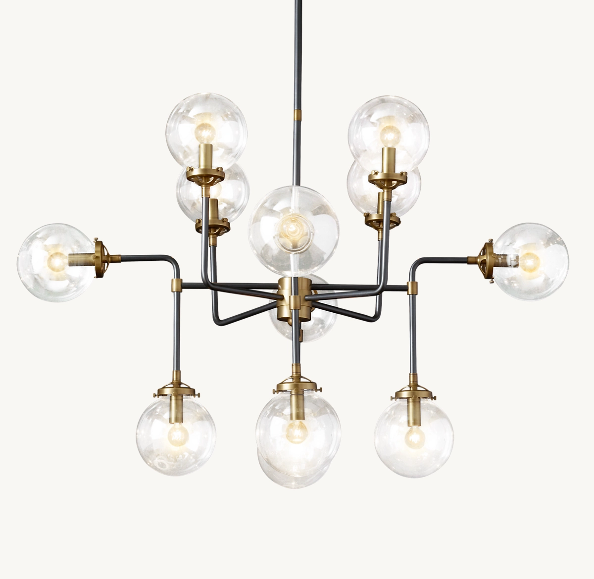 BISTRO GLOBE CLEAR GLASS CHANDELIER 42