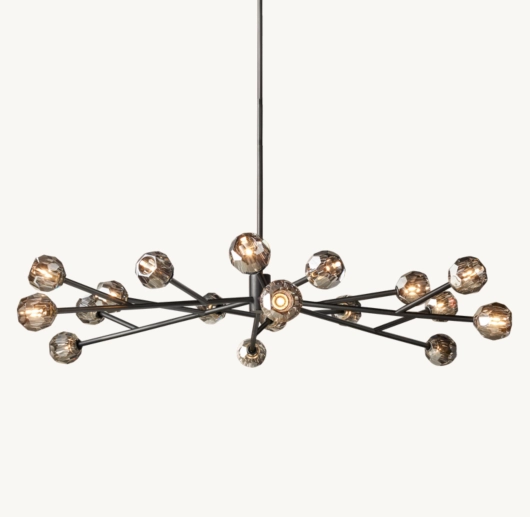 BOULE DE CRISTAL SMOKE GLASS ROUND CHANDELIER 72