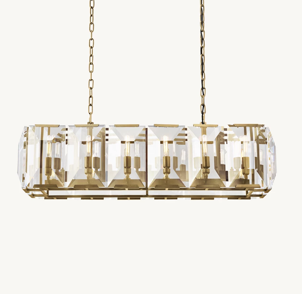 HARLOW CRYSTAL RECTANGULAR CHANDELIER 42