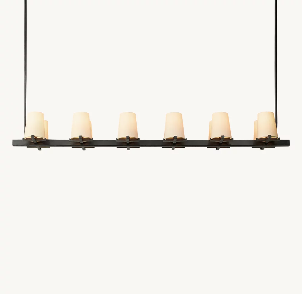 PAUILLAC FABRIC SHADE LINEAR CHANDELIER 60
