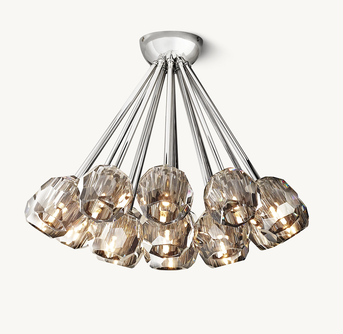 BOULE DE CRISTAL SMOKE GLASS FLUSHMOUNT 24