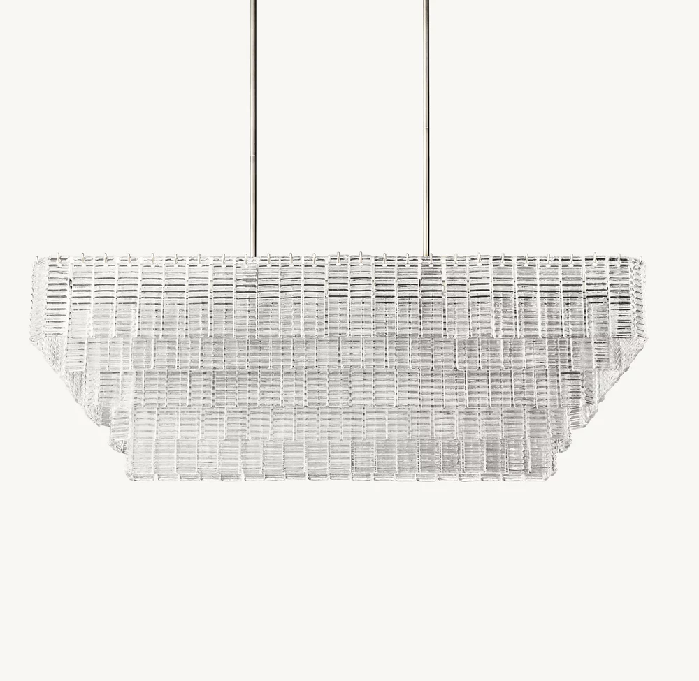SIRENE CLEAR GLASS RECTANGULAR CHANDELIER 59