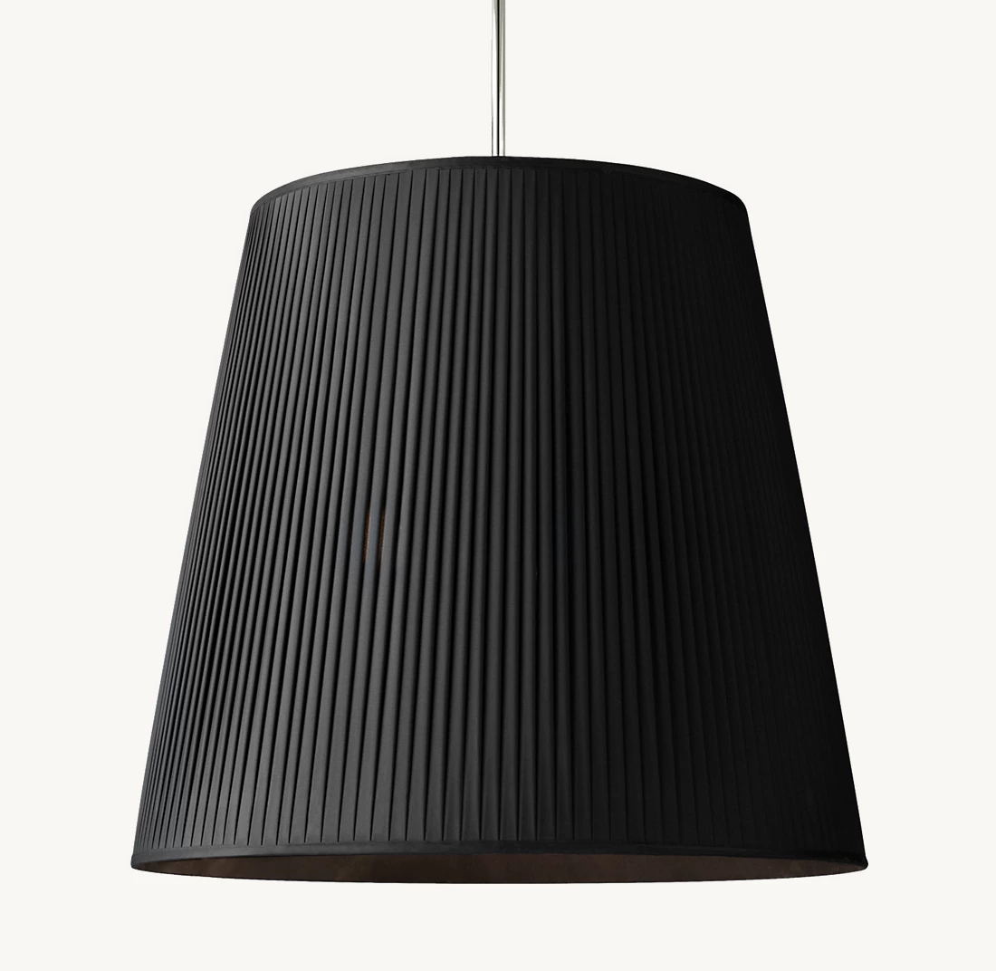 REED BLACK PLEATED BARREL PENDANT - Finish Options, Fabric Options