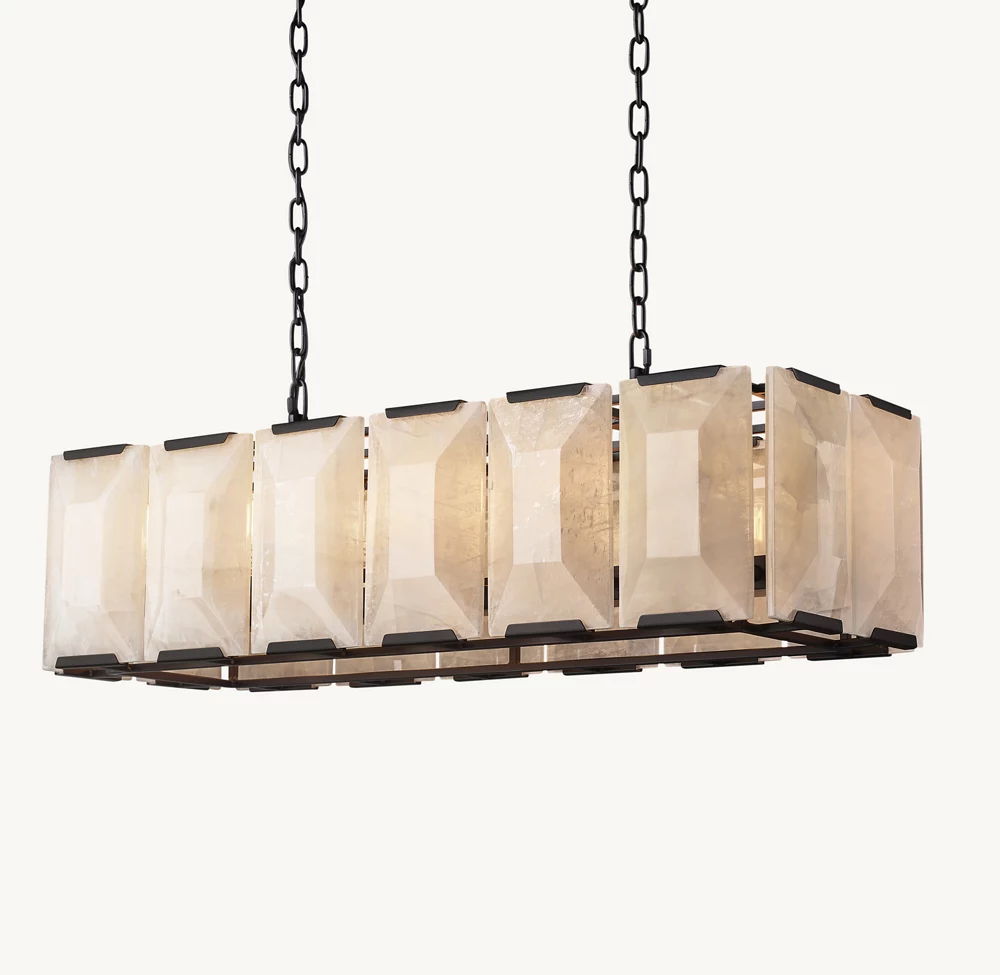 HARLOW CALCITE RECTANGULAR CHANDELIER 42