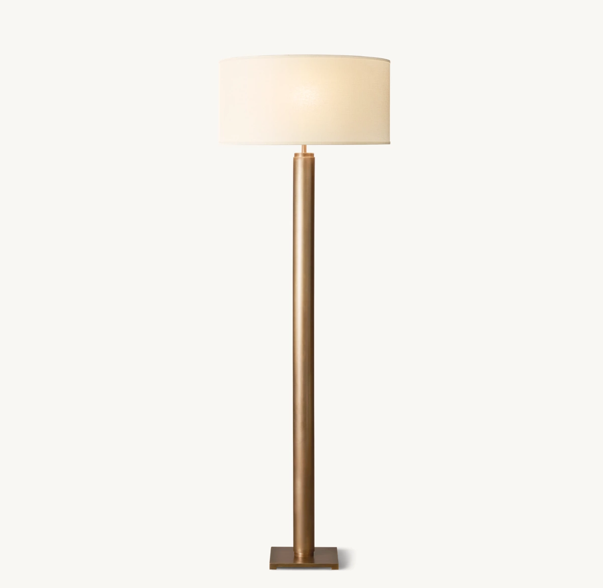 CYLINDRICAL COLUMN FLOOR LAMP - Vintage Brass