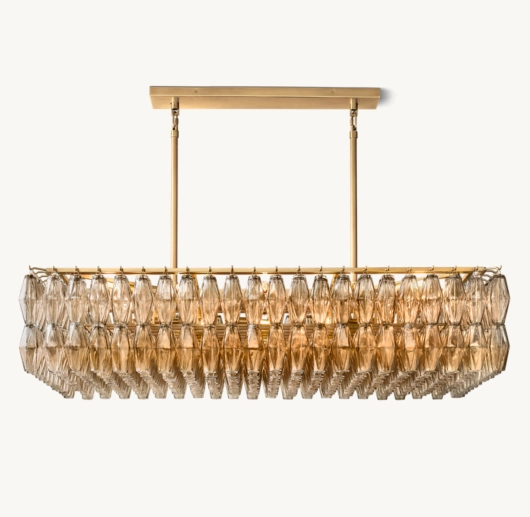 CHIARA SMOKE GLASS RECTANGULAR CHANDELIER 54