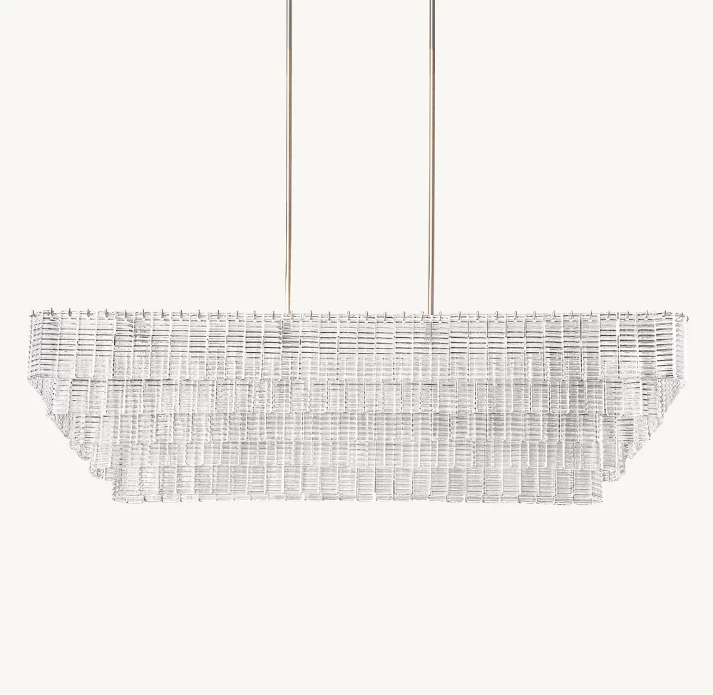 SIRENE CLEAR GLASS RECTANGULAR CHANDELIER 77