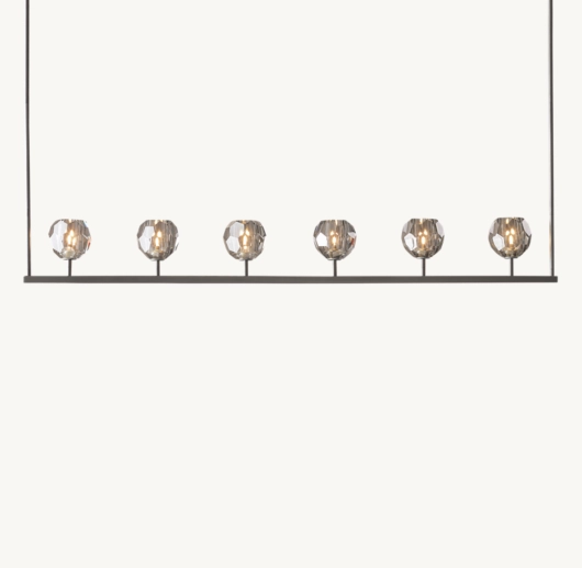 BOULE DE CRISTAL SMOKE GLASS LINEAR CHANDELIER 60