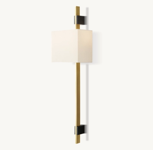 VELA RECTANGULAR BAR SCONCE - RECTANGULAR SHADE