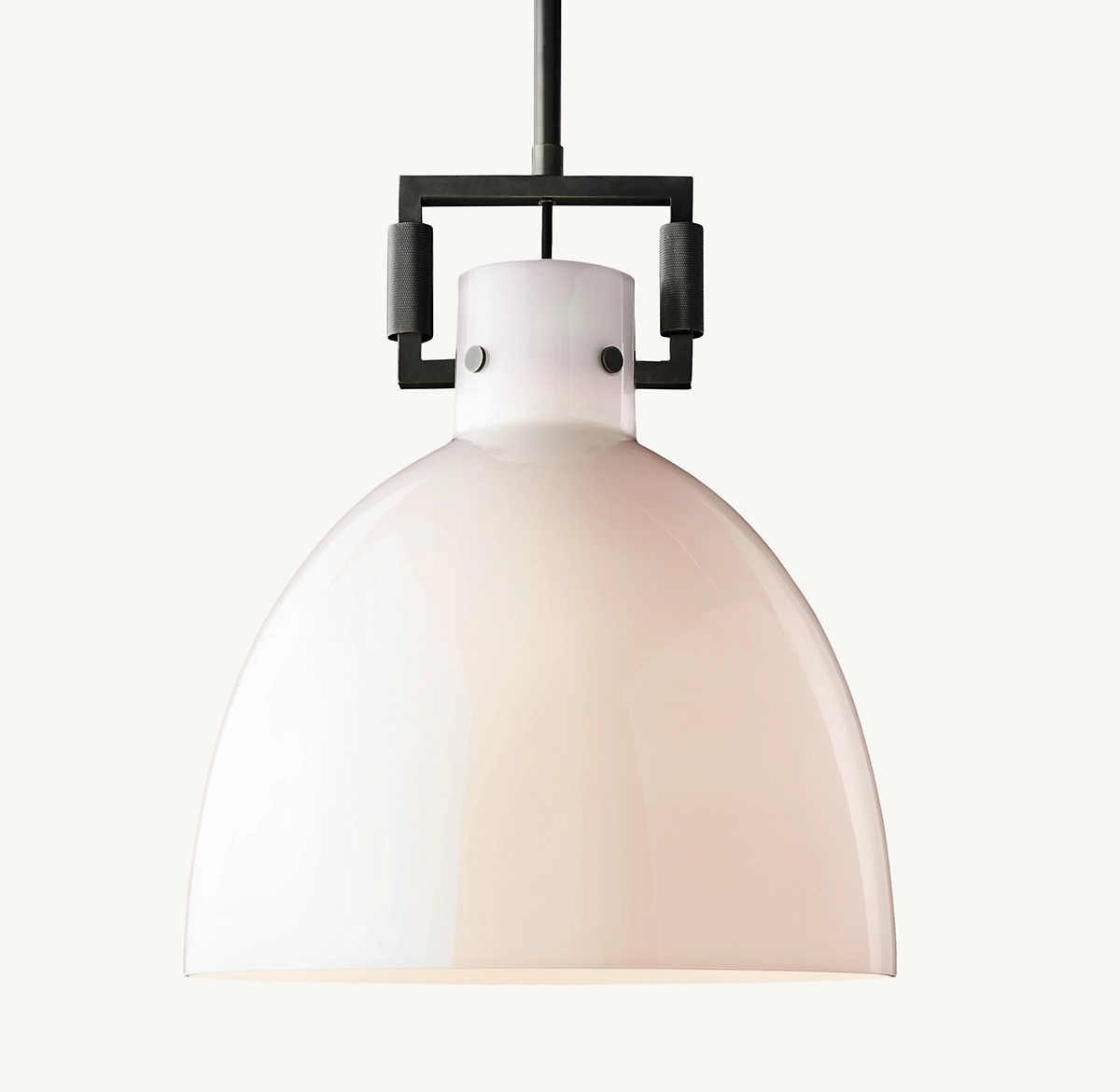 MACHINIST MILK GLASS CLOCHE PENDANT - Bronze