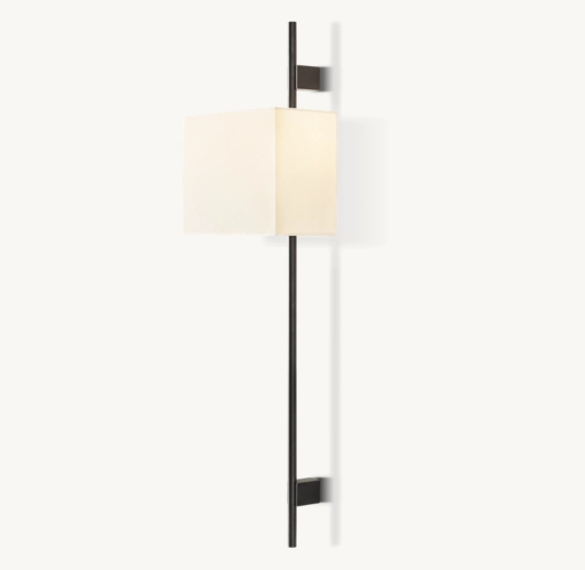 VELA ROUND BAR SCONCE - RECTANGULAR SHADE