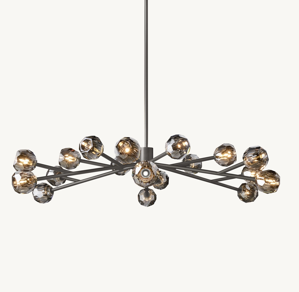 BOULE DE CRISTAL SMOKE GLASS ROUND CHANDELIER 60