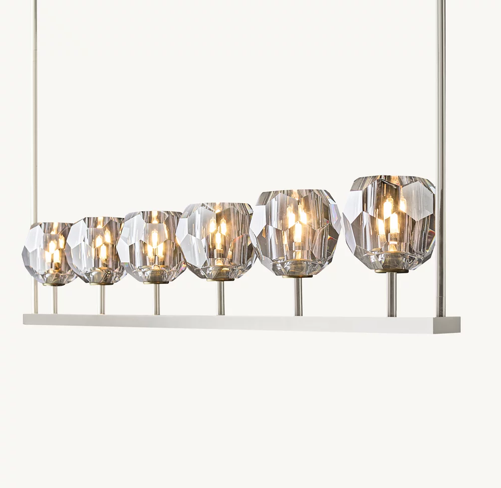 BOULE DE CRISTAL SMOKE GLASS LINEAR CHANDELIER 60