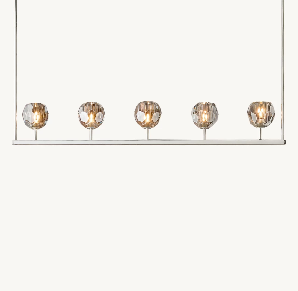 BOULE DE CRISTAL SMOKE GLASS LINEAR CHANDELIER 48
