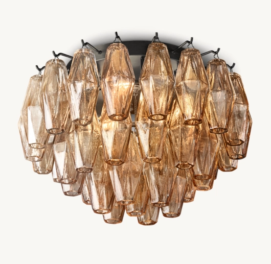 CHIARA SMOKE GLASS FLUSHMOUNT 17