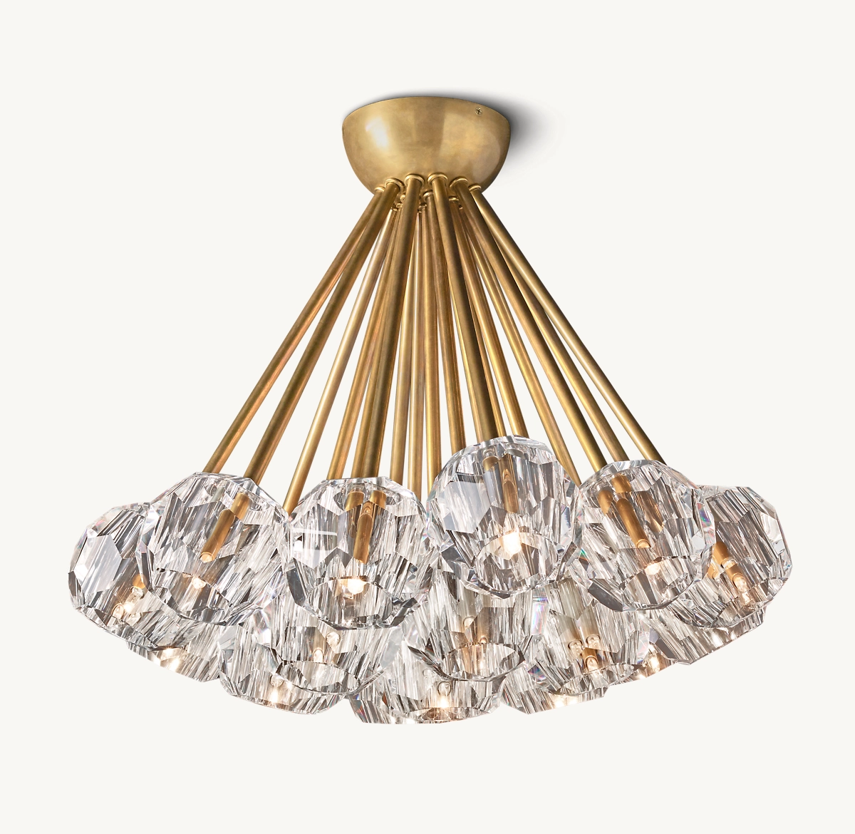 BOULE DE CRISTAL CLEAR GLASS FLUSHMOUNT 24