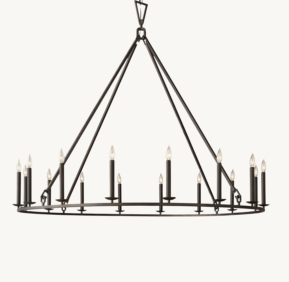 19TH C. ENGLISH OPENWORK ROUND CHANDELIER 60