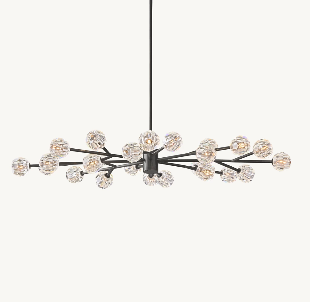 BOULE DE CRISTAL CLEAR GLASS OVAL CHANDELIER 72