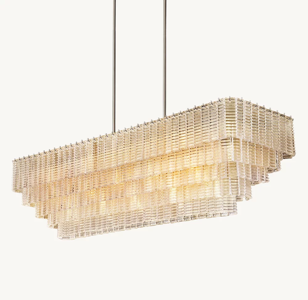 SIRENE CLEAR GLASS RECTANGULAR CHANDELIER 77