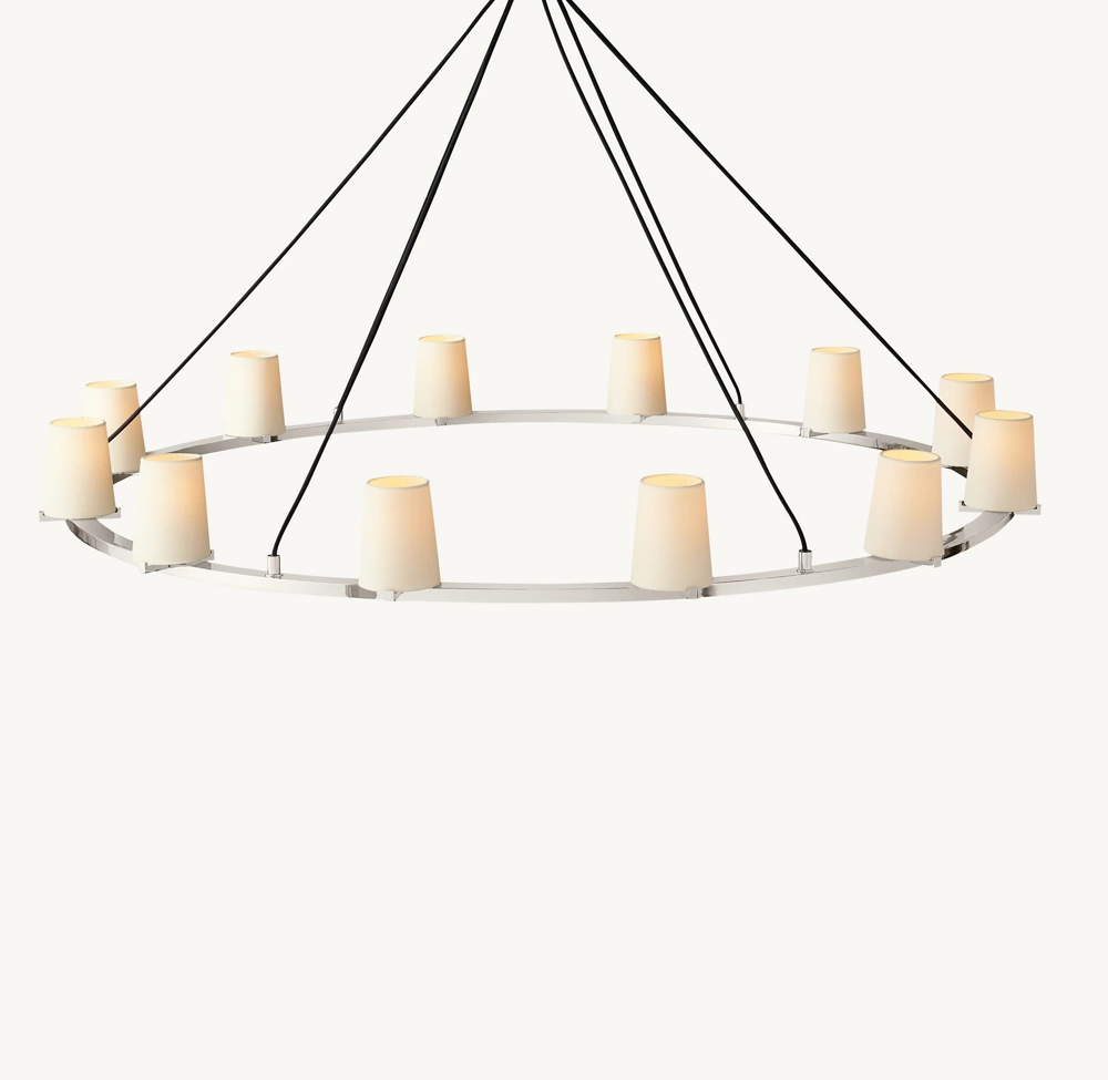 PAUILLAC FABRIC SHADE ROUND CHANDELIER 60