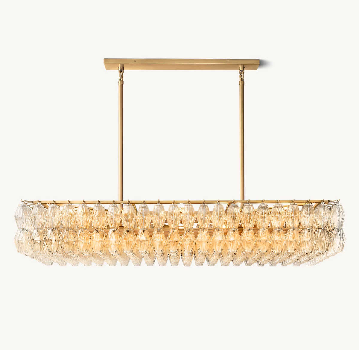 CHIARA CLEAR GLASS RECTANGULAR CHANDELIER 54