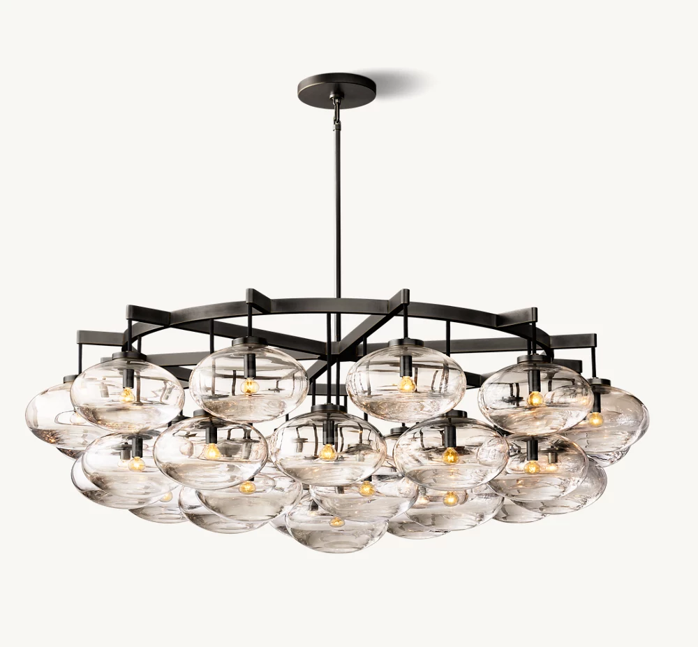 CABRETTE CLEAR GLASS ROUND CHANDELIER 60