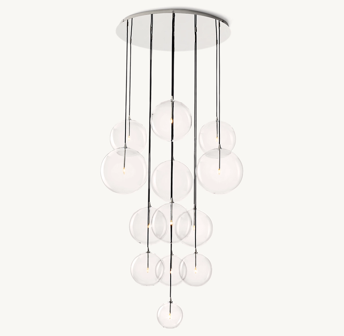 GLASS GLOBE MOBILE CLUSTER CHANDELIER 44
