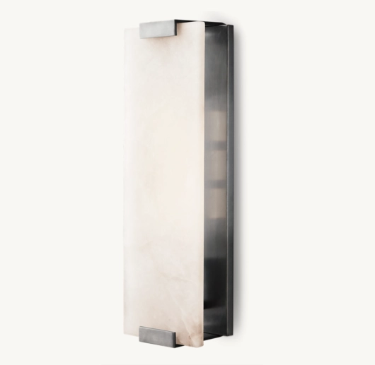 HAND-CARVED ALABASTER GRAND SCONCE