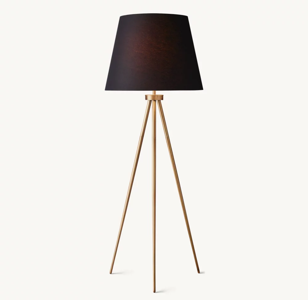 REED BLACK LINEN SHADE FLOOR LAMP - Image 1