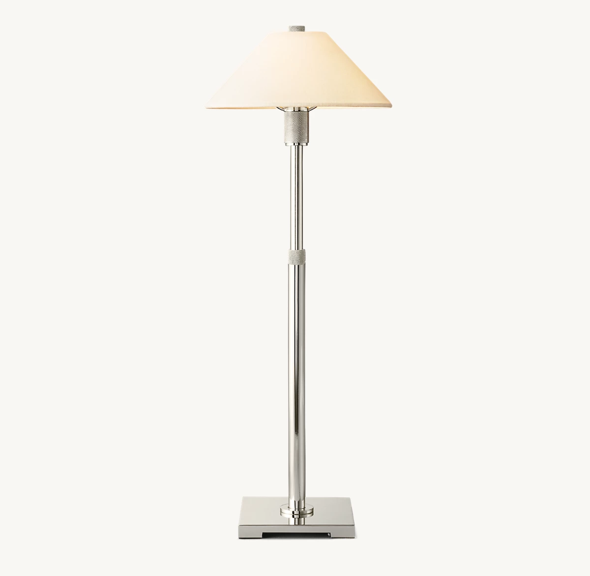 UTILITAIRE LINEN SHADE TABLE LAMP - Polished Nickel