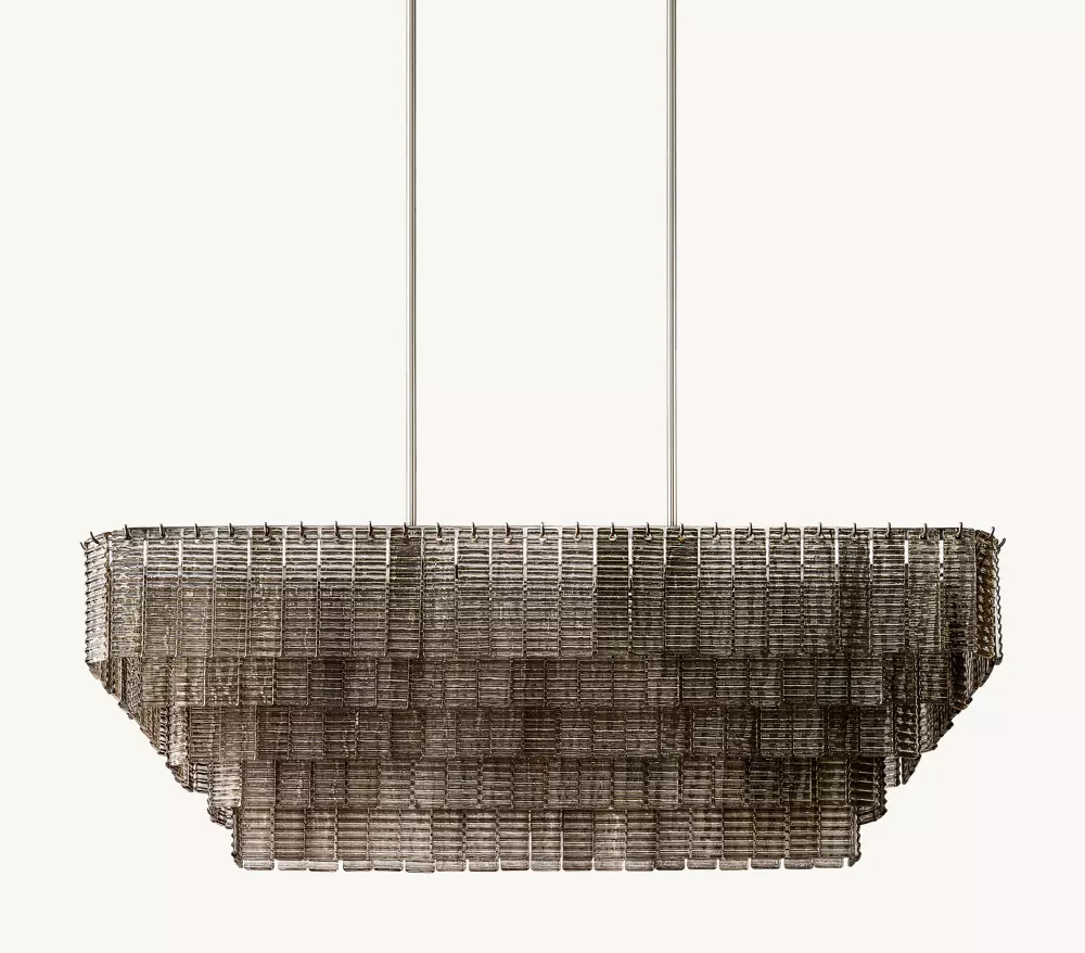 SIRENE SMOKE GLASS RECTANGULAR CHANDELIER 59