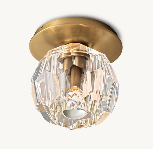 BOULE DE CRISTAL CLEAR GLASS PETITE FLUSHMOUNT