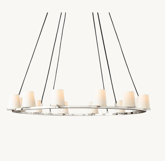 PAUILLAC FABRIC SHADE ROUND CHANDELIER 48