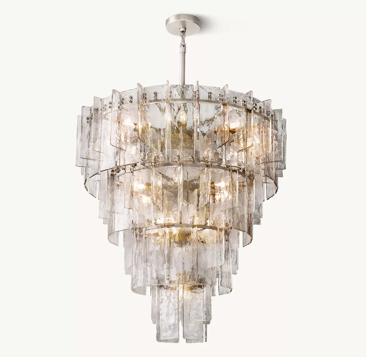 LATTICE CLEAR GLASS TIERED ROUND CHANDELIER 47