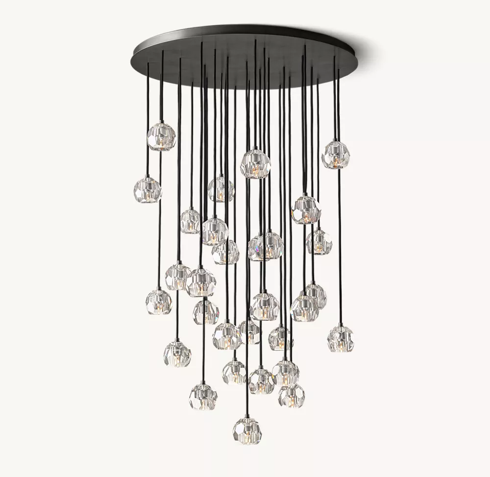 BOULE DE CRISTAL CLEAR GLASS ROUND CLUSTER CHANDELIER 40