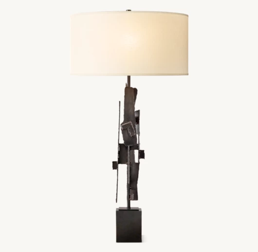 BRUTALIST TORCH-CUT BUFFET LAMP
