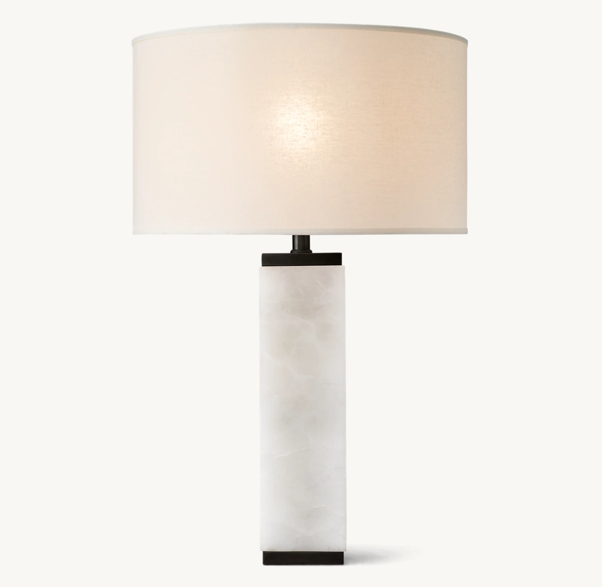 SQUARE COLUMN ALABASTER TABLE LAMP - Bronze