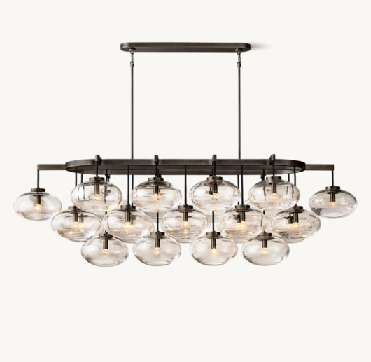 CABRETTE CLEAR GLASS LINEAR CHANDELIER 72